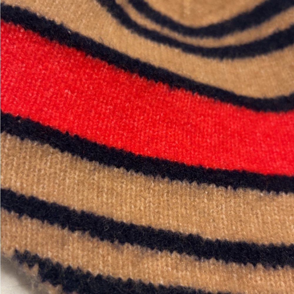 Aerie Striped Beanie Duo - Tan, and Cream - Picture 2 of 6